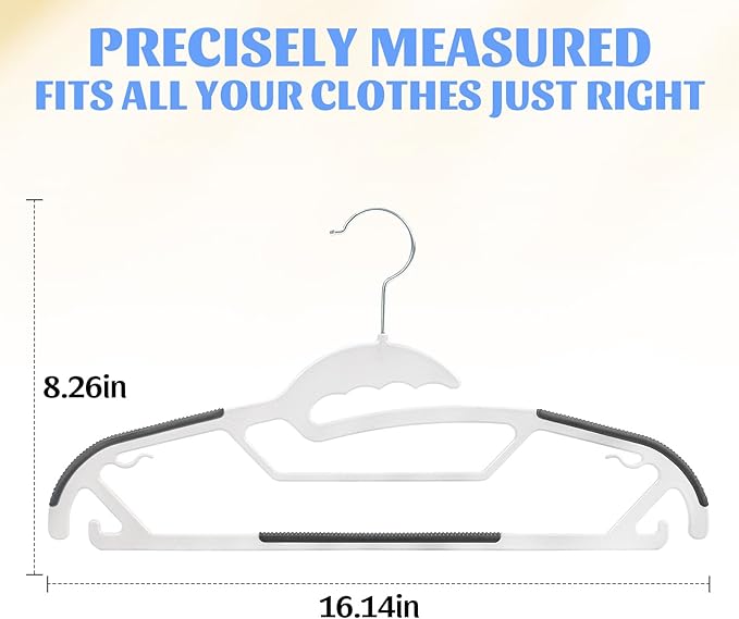 Sishynio Plastic Hangers 30 Pack, Non-Slip Slim Hangers with 360 Degree Rotating Hook, Space Saving Heavy Duty Clothes Hangers for Closet Wardrobe, Shirts, Pants, Coats(White)
