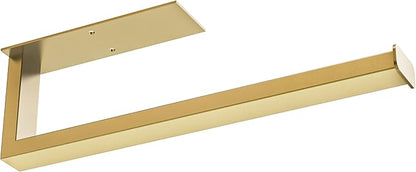 Paper Towel Holder, SUS304 Stainless Steel Under Cabinet Paper Towel Bar, Self Adhesive or Wall Mount, Paper Towel Roll Rack for Kitchen and Bathroom (Brushed Gold)