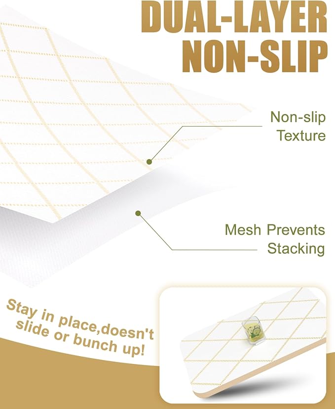 Shelf Liners for Kitchen Cabinets Non-Adhesive, Non-Slip Thickened Shelf Paper Waterproof Washable for Drawer Dresser Pantry Shelve Bathroom Protector Liner