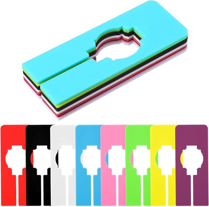 8PCS Clothing Rack Dividers, 8 Colors Plastic Organizer Rack Size Dividers for Hanging Clothes, Rectangular Reusable Closet Shelf Labels & Separators
