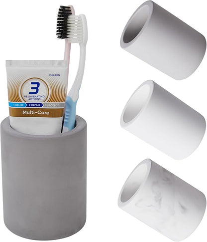 Drying Stone Toothbrush Holder, Diatomite Toothbrush Holders for Bathroom Counter, Quick Drying Electric Toothbrush and Toothpaste Holder Bathroom Organizer, Dark Grey