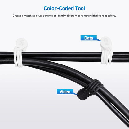 Cable Matters 20-Pack Ultra Strong Silicone Magnetic Cable Ties, Magnetic Cord Ties/ZipTies/Cord Organizer, Black and White