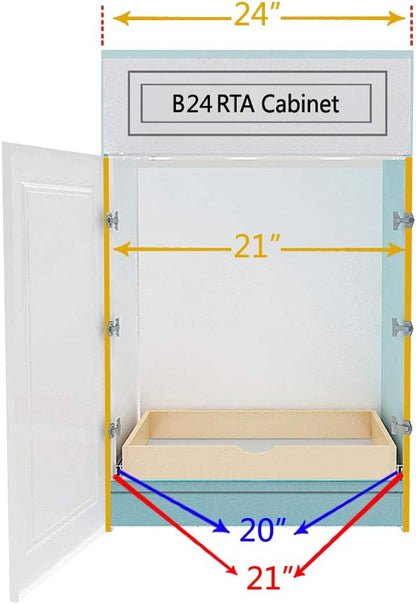 COUVER DIY Non-Assembled Birch Wood, Pull-Out Cabinet Organizers, Under Sink Organizers for Bathroom & Kitchen, Cabinet Slide-Out Organizers and Storage, Soft Closed Rail, 21 inch