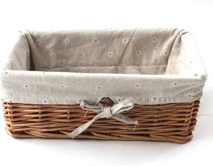 Kingwillow, Storage basket, Natural wicker Storage Bins Rectangular Basket,Arts and Crafts.