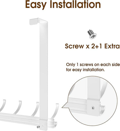 CHAUNCEY HOME Long Over The Door Hooks Hanger with 15.75" Arms for Easier Access by Shorter, Heavy Duty Door Hanger for Coat, F16U, Fits Standard 1 3/4'' Doors, Towel Racks for Bathroom, Black