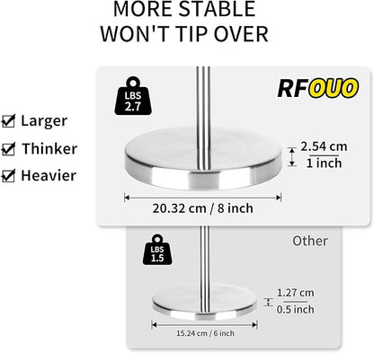 Brushed Nickel Toilet Paper Stand,Free Standing Toilet Paper Holder Stand,4 Pounds Bathroom Toilet Paper Storage with Heavy Base for 4+1 Rolls,Toilet Tissue Holder,Toilet Roll Stand, RGJ-1C