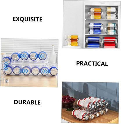 JECOMPRIS Can Drink Organizer for Fridge Soda Can Dispenser Large Capacity Soda Storage Box