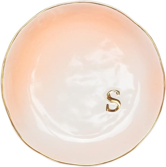 COLLECTIVE HOME - Ceramic Jewelry Tray, Decorative Trinket Dish for Rings Earrings Necklaces Bracelet Watch Keys, Birthday Mother's Day Christmas Gift for Women, 4.75", Colored Surface (S)