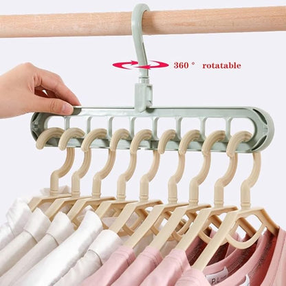 YZÉ BY YIZHE 【9-Space Saving Hangers】, 【Heavy Duty PP Plastic】 【Cascading Hanger Organizer 】 with Anti-Skid Foldable Design for Closet (Random, 10)