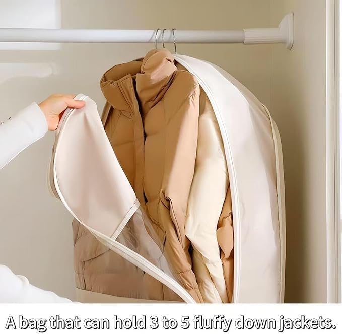 Garment Bag for Travel and Storage, Hanging Clothes Cover with Zipper for Suits, Dresses and Coats, Portable Suit Bag for Men and Women