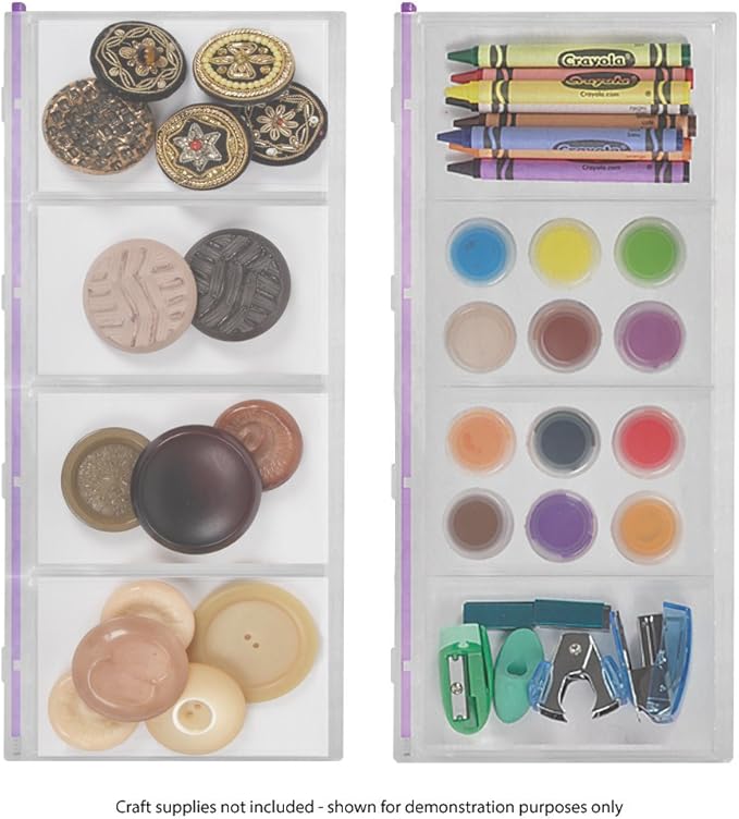 Craft Mates Bead Organizer and Plastic Storage Containers for Crafts, Buttons, Pins and More, 4 Locking Compartments (2XL)