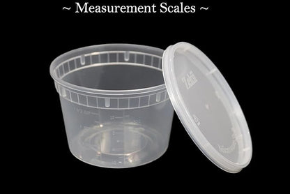 Zekii EXTRA THICK Deli Containers with Lids, [48Sets 16oz] Soup Containers w/Lids Airtight, Disposable, BPA Free, Takeout soup Cups, Meal Prep, Food Storage Containers with Measurements
