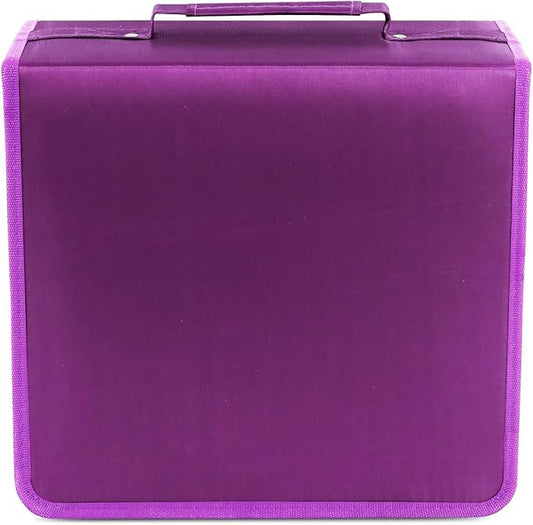 DVD Case CD Storage,384 Capacity CD Cases Holder DVD Storage Case Holders CD DVD Disc Case Storage Wallet Binder for Car Home Office Travel (Purple)
