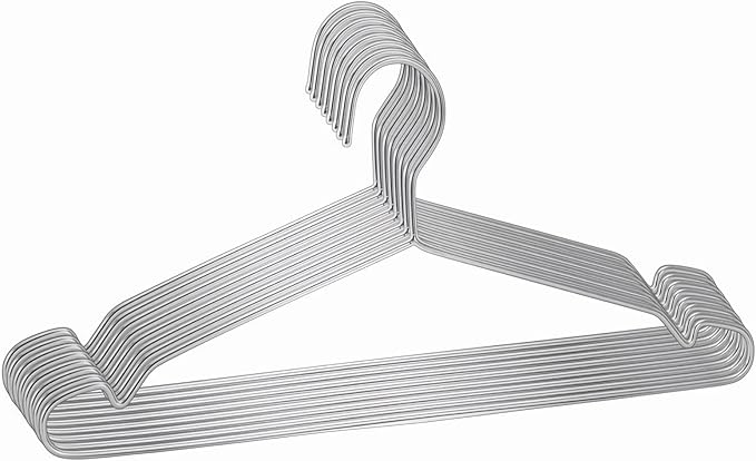 gofuch Wire Coat Hangers 10 Pack Strong Heavy Duty Stainless Steel Metal Coat Hangers Ultra Thin Space Saving Clothes Hangers 16.5 Inch