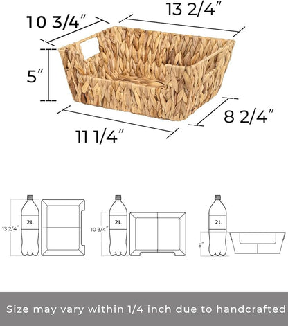 StorageWorks Garbage Bag Dispenser with Lid, tackable Water Hyacinth Storage Baskets