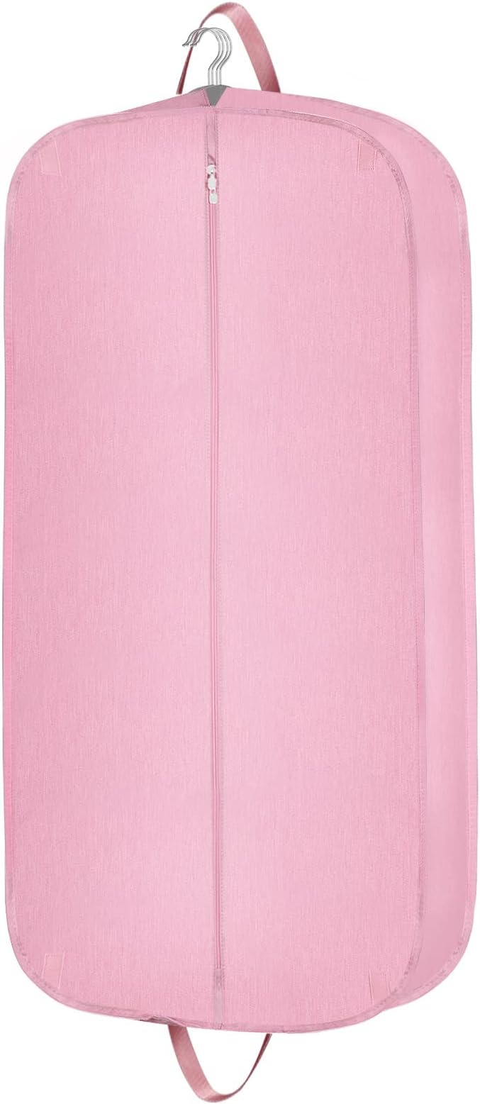 Heavy Duty Waterproof Garment Bag for Travel, Tear Resistance Suit Bag for Women Travel for Suits, Tuxedos, Coats, Uniform. Pink, 42 inch…