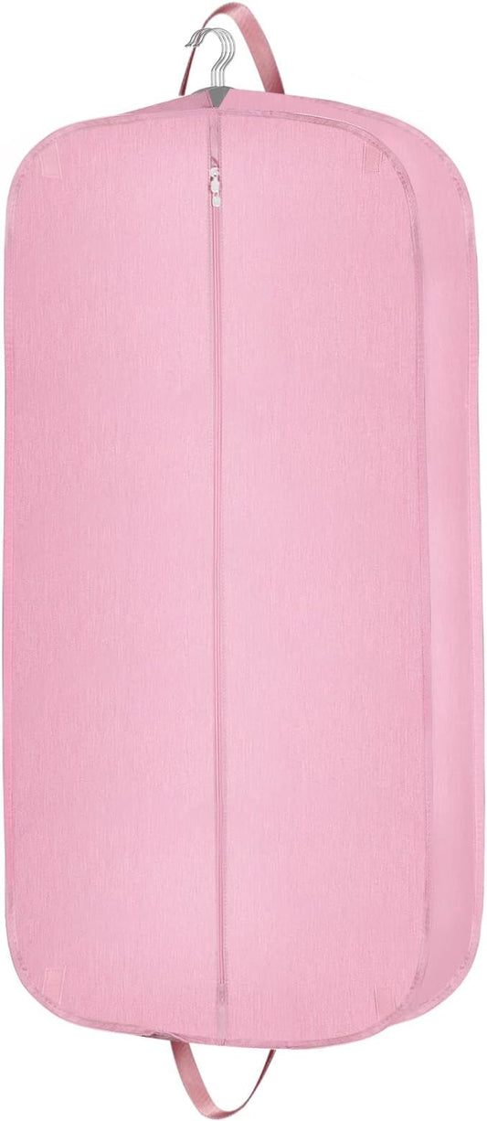 Heavy Duty Waterproof Garment Bag for Travel, Tear Resistance Suit Bag for Women Travel for Suits, Tuxedos, Coats, Uniform. Pink, 42 inch…