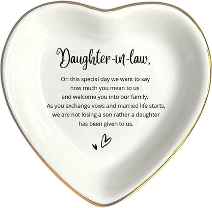 HatafaFurni To My Daughter Ring Dish Gift, Ring Dish For Bride From Mother in law, Women Jewelry Dish, Daughter Birthday Gift, Daughter In Law Gifts, Son Trinket Tray for Men (Daughter in law)