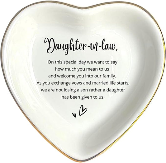 HatafaFurni To My Daughter Ring Dish Gift, Ring Dish For Bride From Mother in law, Women Jewelry Dish, Daughter Birthday Gift, Daughter In Law Gifts, Son Trinket Tray for Men (Daughter in law)