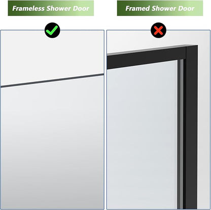 VINHOLD Shower Door Hooks, Heavy Duty Rack Hooks for Robe, Stainless Steel Towel Hooks for Bathroom, Fits Frameless Glass Shower Doors up to 3/8" (10mm) Thick (Black, 2 Pack)
