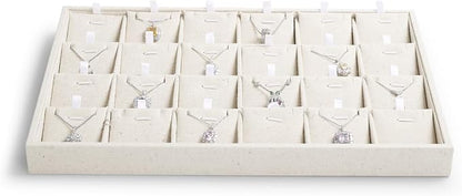 Oirlv Stockable 24 Grids Insert Jewelry Tray Pendant Earrings Storage Trays Showcase Display Organizer