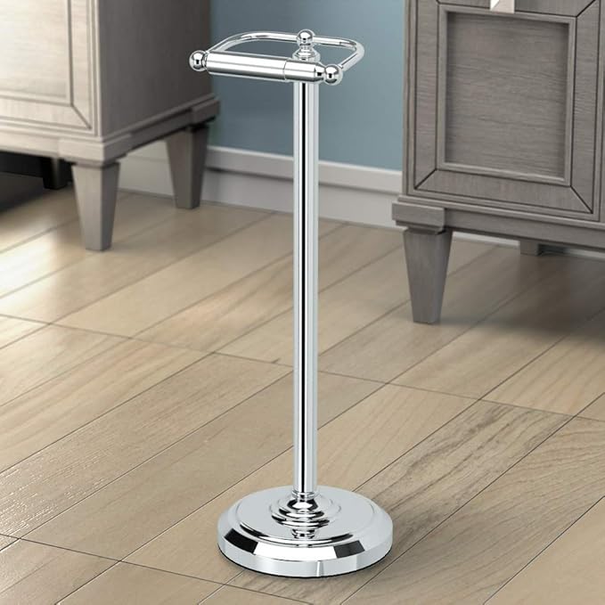 Gatco 1436C Pedestal Toilet Paper Holder, Chrome Large, 22" H