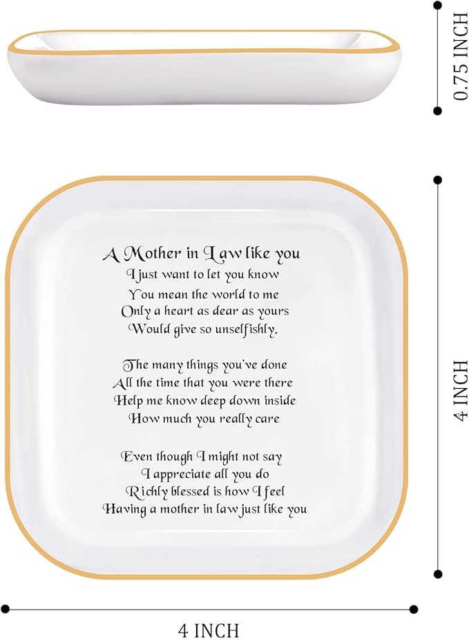 Mother in Law Gifts from Daughter in law, Jewelry Dish for Women Birthday Gifts for Mother in Law, Mother's Day Wedding Gifts for Mother in Law, Appreciation Thank You Gifts for Mother in Law