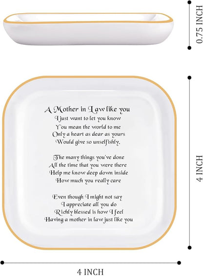 Mother in Law Gifts from Daughter in law, Jewelry Dish for Women Birthday Gifts for Mother in Law, Mother's Day Wedding Gifts for Mother in Law, Appreciation Thank You Gifts for Mother in Law