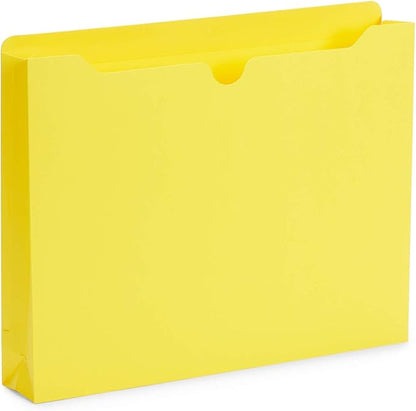 Blue Summit Supplies 2 Inch File Jackets, Expandable Folders, Heavy Duty 2 Inch Expansion Pocket File Folders Letter Size, Assorted Colors, Reinforced Straight Cut Tab,25 Pack