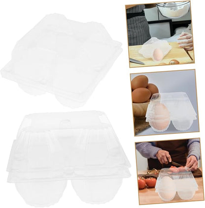 Clear Goose Egg Packaging Box 2-Pack Pvc Egg Holder for Secure Storage and Display 5.7X5.7X3.7 Inches Lightweight Transparent Carton for Kitchen Organization and Presentation