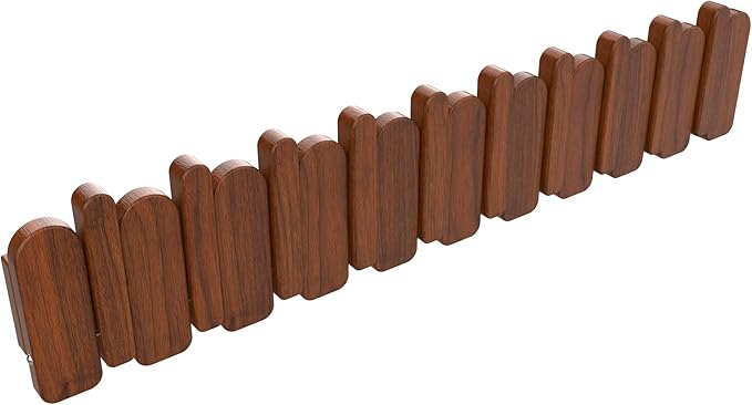 Wall Mounted Coat RackHooks Piano Key Hangers Natural Solid Wood Hanger Non-Woven Fabric Clothes Hangers for Closet, Kitchen, Bedroom, Bathroom, Entryway (Moon-Walnut, 10 Hooks)