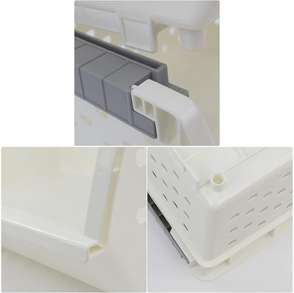3 Pack Large Stackable Storage Bins Kitchen Plastic Stacking Basket, White