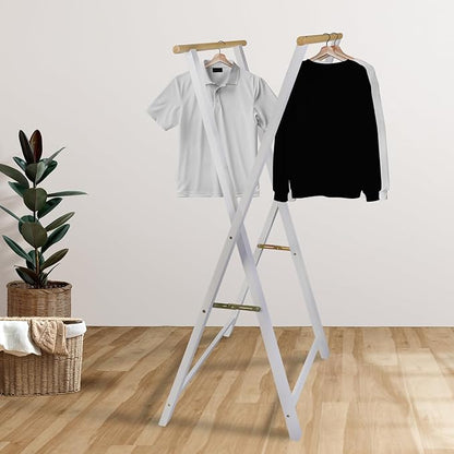 Casual Home Solid Wood Folding Clothing Garment Laundry Drying Rack, 20.5" W x 23" D x 60" H
