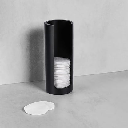 EVIDECO French Home Goods Minimalist Black Cotton Pad Holder - Bathroom Vanity Organizer for Makeup Rounds - Japandi Collection