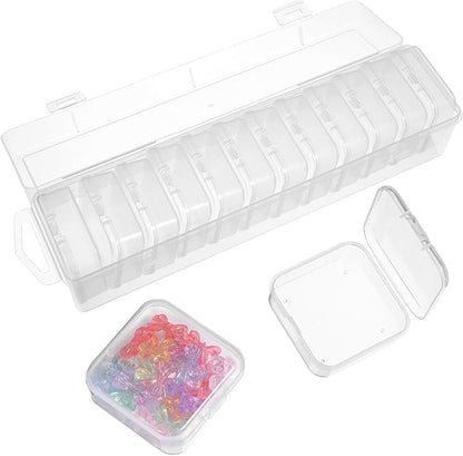 13 PCS Bead Organizer Box Clear Plastic Bead Storage Box Mini Storage Containers for Jewelry Making, DIY Crafts, Small Parts Organization