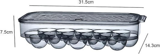 Plastic Covered Egg Container Holders Storage Cartons for Refrigerator Camping Traveling with Lid Black (2 Pieces)