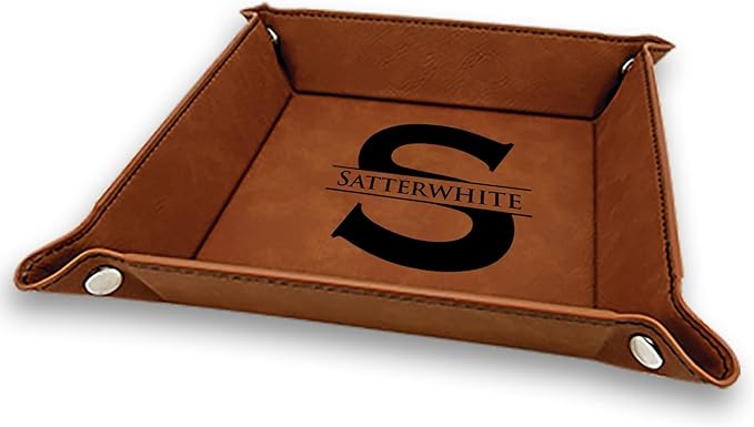 Krazy Case PU Leather Valet Tray For Men Women, Personalized Valet Tray, PU Leather Organizer For Keys, Phone, Wallet, Desktop Storage