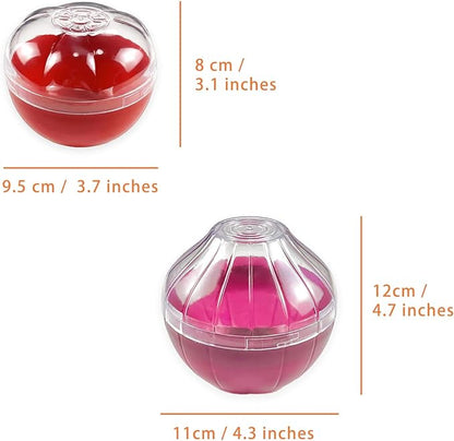 Magicaleast 2PCS Fruit and Vegetable Shaped Savers Onion and Tomato Storage Containers for Fridge Vegetable Crisper Makes Food Stays Fresh Longer
