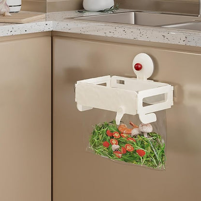Trash Bag Holder, Portable Foldable Trash Bag Holders, Wall Mounted Hanging Bags Holder With Removable Lid & Clips Kitchen Organizers, Kitchen, Under Sink Can, Toilets