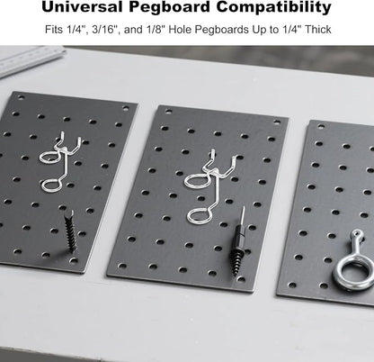 5Pcs Pegboard Screwdriver Holder Tool Organizers Double-Ring Peg Board Hang Tool Holders Hooks and Hangers for Screw Drivers Wrench Hammer Pliers Storage Accessories Wall Mount Tool Storage