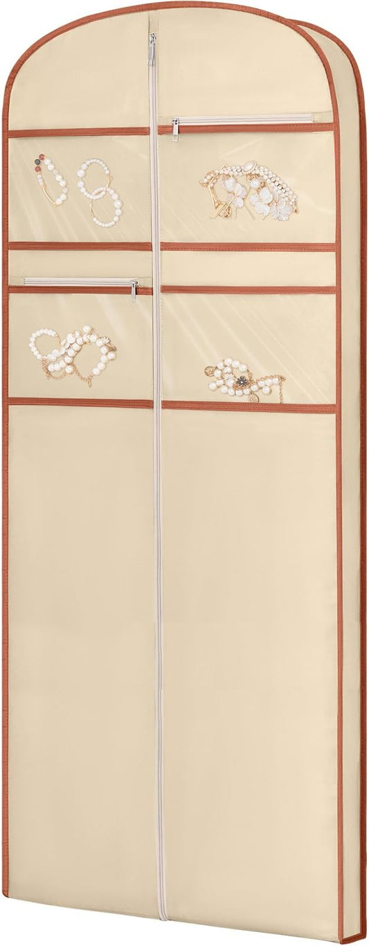 72" Garment Bag for Travel for Hanging Clothes Storage Hanging Suit Cover with Zipper and Accessory Storage for Coats, Dresses, Suits
