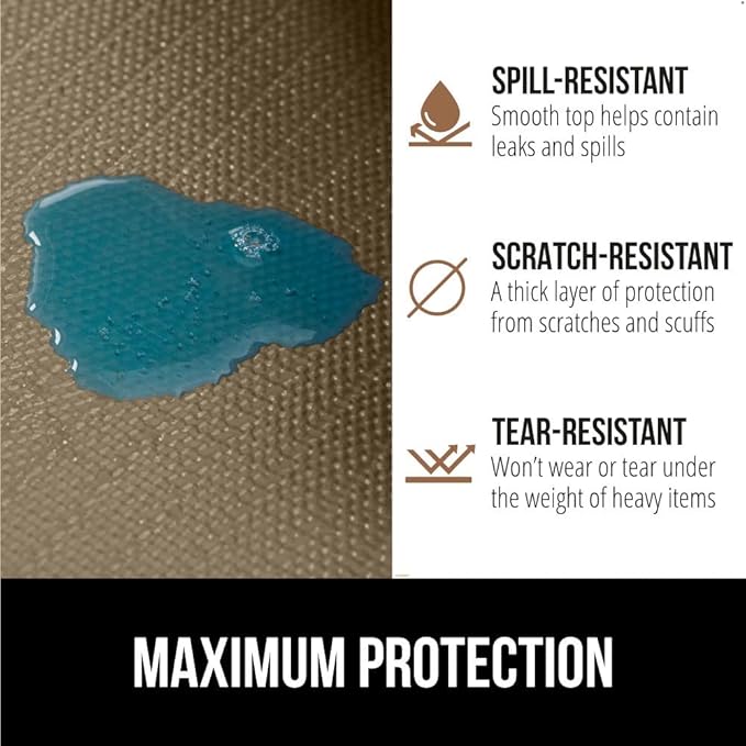 GORILLA GRIP DripGuard Shelf Liner, Non Adhesive Drawer and Kitchen Cabinet Protector, Slip Resistant BPA Free Smooth Surface Plastic Liners for Cabinets, Bathrooms, Closets, 17.5x240 Inch, Beige