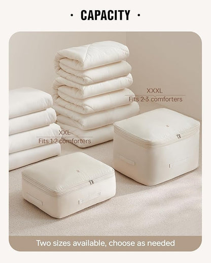 Eachy 3-Pack Comforter Storage Bag Blanket Storage Bags, 136L Compression Bags for Blanket Comforter, Ultra Space Saving Self Compression Organizer