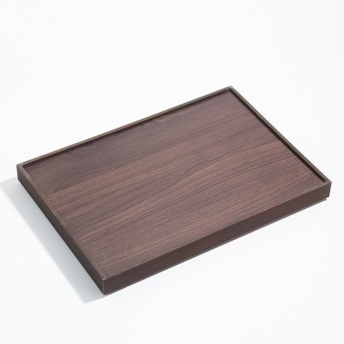 2Pcs/Set Wood Jewelry Organizer Tray, Stackable 24 Grid Jewelry Display Tray for Drawer, Rings Earring Storage Case, Necklace Accessories Display Holder for Store Selling or Home Show