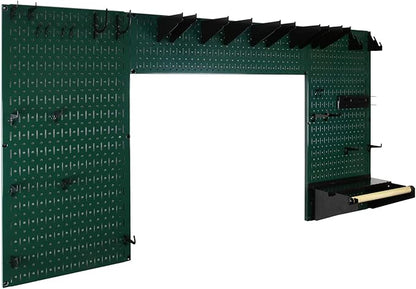 Wall Control Woodworking Tool Storage Organization Kit - Lazy Guy DIY Edition Wood Working Tool Supply Organizer for Do-It-Yourself Woodworkers and Makers (Green Pegboard)