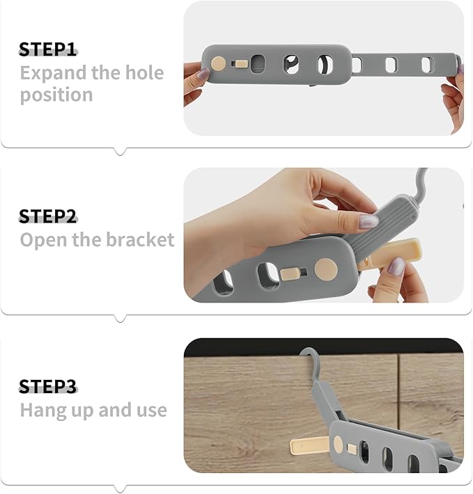 Coopache Folding Clothes Drying Rack Portable for Travel, Space Saving Hangers Plastic for Closet (Grey 2 Pack)