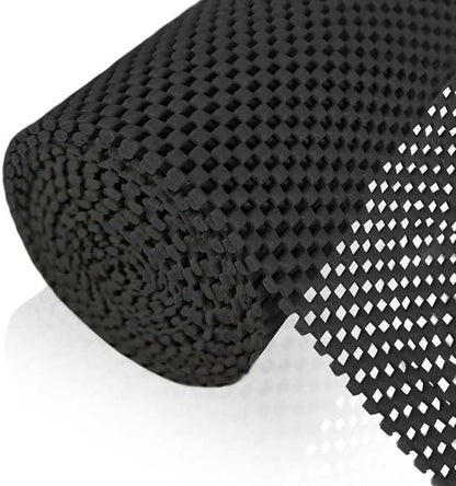 Shelf Liner for Kitchen Cabinet, Durable with Strong Grip, Non Adhesive Liners Protect Kitchen Cabinets and Cupboard, Pantry, Bathroom Drawers and Shelves, Desks-12" x 120" (Black)