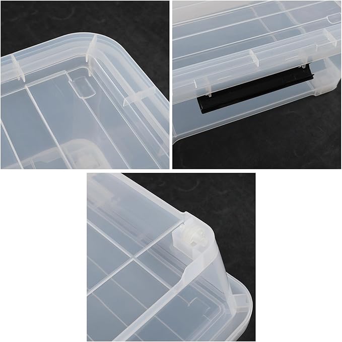 Waikhomes 4 Packs Under Bed Storage Containers with Clear Lid, Large Stackable Plastic Latching Bins with Rolling Wheels, 40 Quart