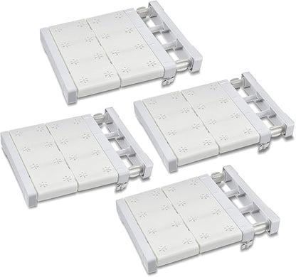 Gerrii 4 Pcs Closet Tension Shelf Rod Expandable Shelf Locker Organizer Adjustable Metal Storage Rack Scalable Layered Divider Separator for Cabinet Wardrobe Kitchen Bathroom (10.83''-17.91'')