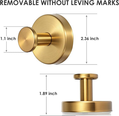 PZTO Suction Cup Hooks:Metal Hanger,for Galss Window Door & Tile Wall,Shower Bathroom Towel Holder Hanging Hook, 2 Pack (Antique Gold)